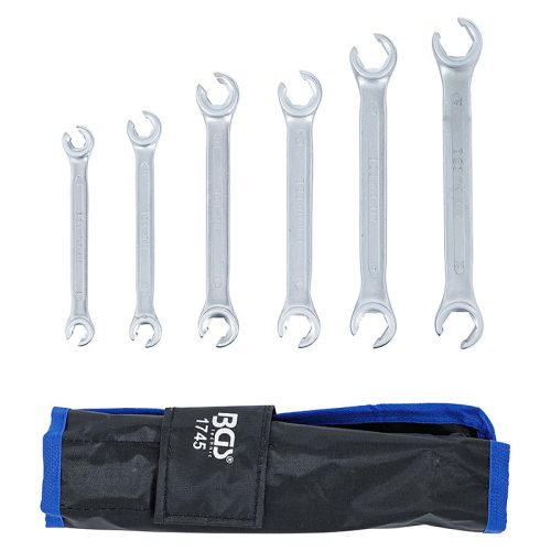 Fékcsőkulcs készlet, 8 x 9 - 18 x 19 mm, 6 darabos