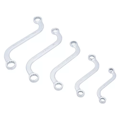 Generátorkulcs készlet, S-forma, coll méretek, 3/8" - 3/4", 5 darabos