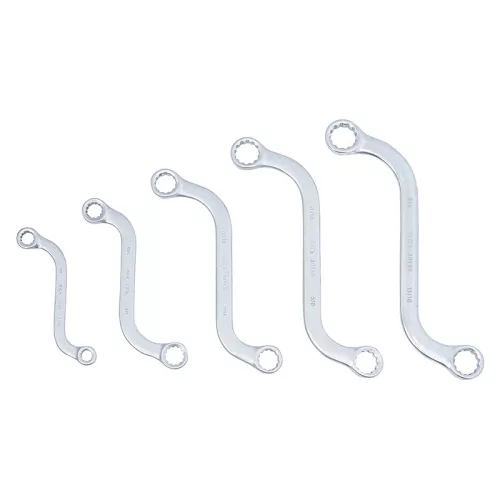 Generátorkulcs készlet, S-forma, coll méretek, 3/8" - 3/4", 5 darabos