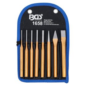   Sasszegkiütő készlet, 150 mm, vésővel és pontozóval együtt, 8 darabos