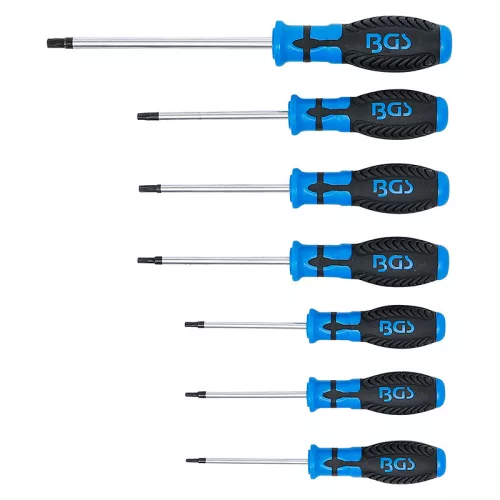 Csavarhúzó készlet, T-profil (Torx) furattal, T10 - T40, 7 darabos