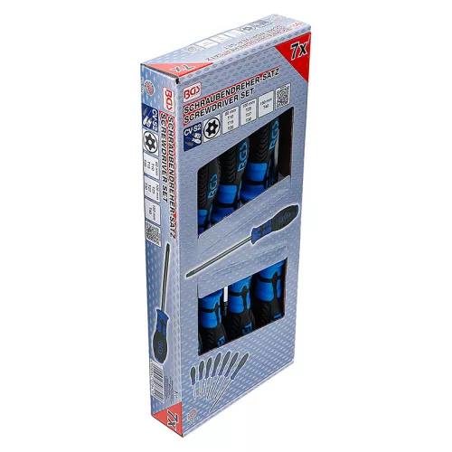 Csavarhúzó készlet, T-profil (Torx) furattal, T10 - T40, 7 darabos