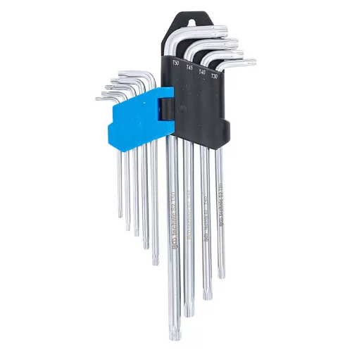 Torxkulcs készlet, extra hosszú, T10 - T50, 9 darabos