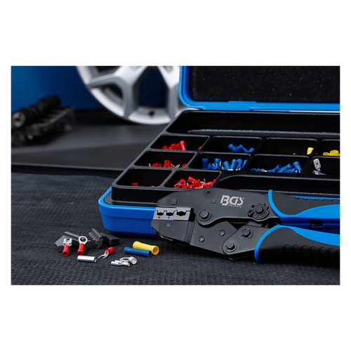 Krimpelőfogó kábelsaru-készlettel, 1000 darabos