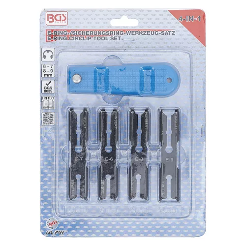 E-gyűrű/biztosítógyűrű-szerszám készlet, "4-IN-1"