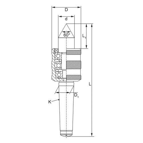 Forgócsúcs, hosszított, 60°, Morse 6