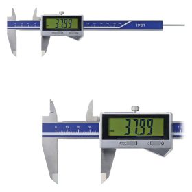   Digitális tolómérő kerek mélységmérő rúddal, nagy kijelzős, induktív, IP67, 150 mm, 3V, DIN862