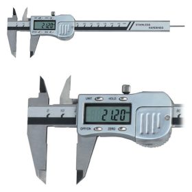   Digitális tolómérő kerek mélységmérő rúddal, fémházas, 150 mm, 3V, DIN862