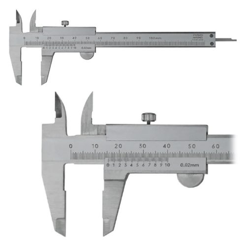 Mini tolómérő, inox, monoblock, 100 mm / 0,02 mm, DIN862