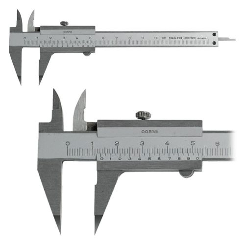 Mini tolómérő hegyes mérőpofával, inox, monoblock, 100 mm / 0,05 mm, DIN862