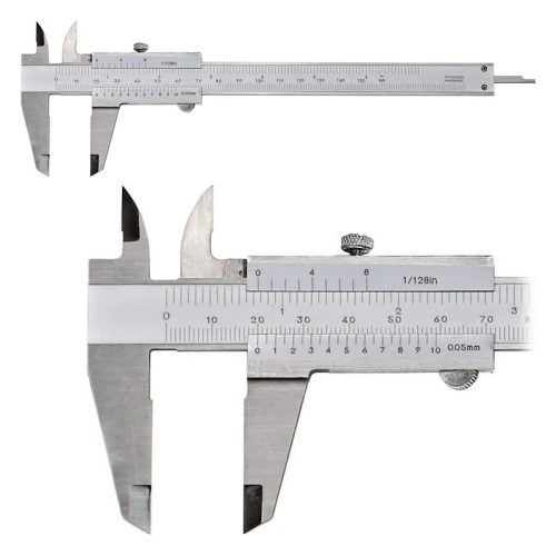 Tolómérő rögzítőcsavarral, inox, krómozott, leolvasás: 0,05 mm, DIN862