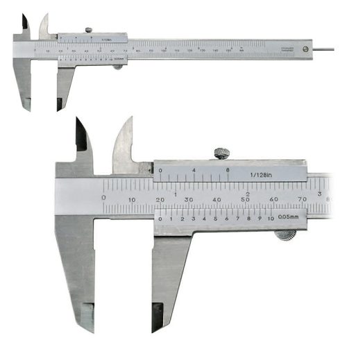 Tolómérő kerek mélységmérő rúddal, rögzítőcsavarral, inox, 150 mm / 0,05 mm, DIN862