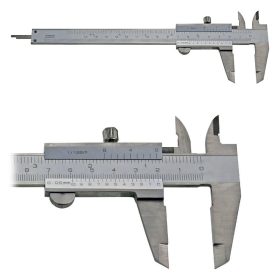   Balkezes tolómérő rögzítőcsavarral, inox, krómozott, 150 mm / 0,05 mm, DIN862