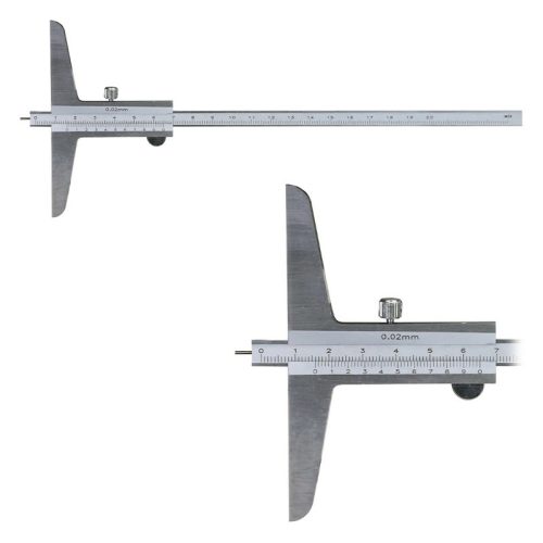 Mélységmérő tolómérő hengeres mérőcsúccsal, inox, leolvasás: 0,02 mm, DIN862