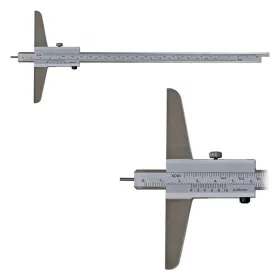   Mélységmérő tolómérő, 0 - 80 mm / 0,05 mm, hengeres mérőcsúcs, fordítható mérőléc, DIN862