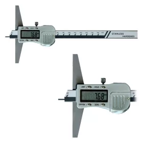   Digitális mélységmérő tolómérő, 0 - 80 mm, hengeres mérőcsúcs, DIN862