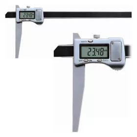  Digitális mélységmérő tolómérő aszimmetrikus mérőtalppal, fémházas, inox, 200 mm / 0,01 mm, DIN862