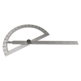 Szögmérő, 80 x 120 mm, acél, matt krómozott