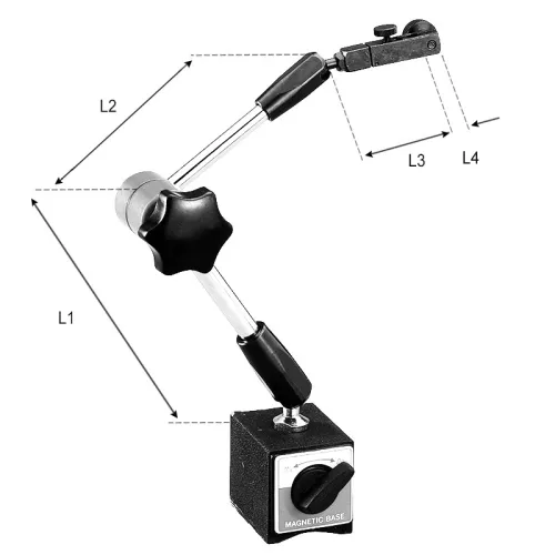 Mini mérőóra állvány központi mechanikus rögzítéssel, 185 mm, 10 kg