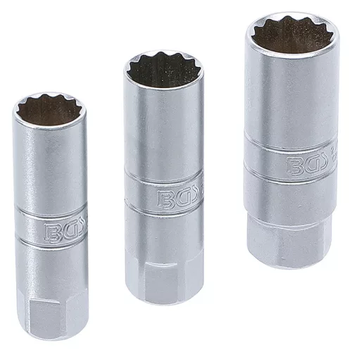 Gyújtógyertya-kulcs készlet, tizenkétszögletű, 3/8", 14 - 16 - 18 mm, 3 darabos