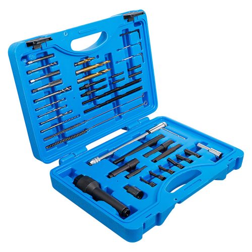 Izzógyertya-szerszám és menetjavítókészlet, M8, M10, 41 darabos