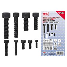   Hengeresfejű csavar készlet, belső hatszögletű, 106 darabos