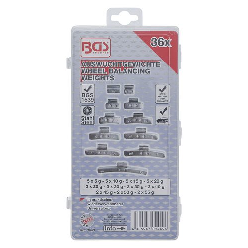 Keréksúly készlet, 36 darabos
