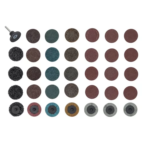 Csiszolókorong készlet Roloc rögzítéssel, Ø 50 mm, 35 darabos