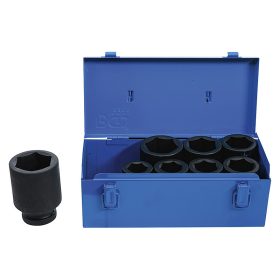   Levegős dugókulcskészlet hatszögletű, hosszított, 1", 27 - 50 mm, 8 darabos