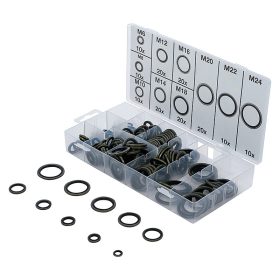   Tömítőgyűrű-készlet, Fém, gumi tömítőperemmel, 150 darabos