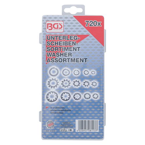 Rugós alátét készlet, 720 darabos