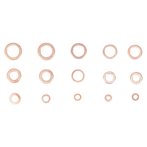 Tömítőgyűrű-készlet, Vörösréz, 150 darabos