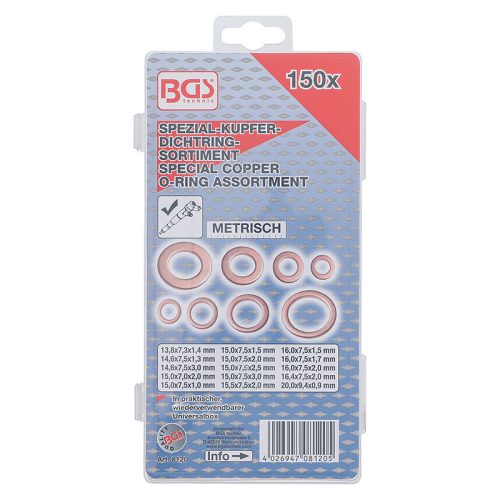 Injektor réztömítés készlet, 150 darabos