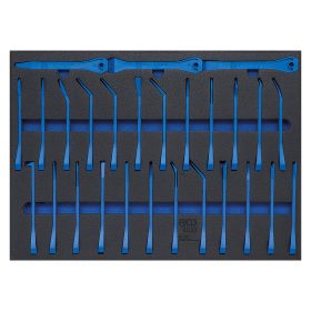   Műanyag leszedő készlet patentekhez, díszlécekhez, 27 darabos, tálcán