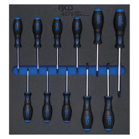   Csavarhúzó, T-profil (Torx), T6 - T40, 11 darabos, tálcán