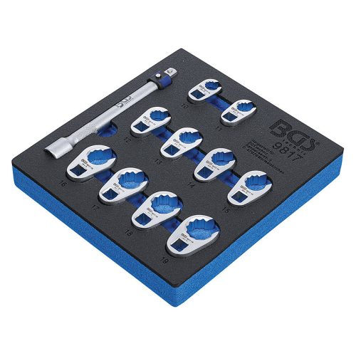 Hollanderkulcs készlet, 3/8", 10 - 19 mm, 11 darabos, tálcán