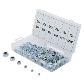   Hatszögletű csavaranya-készlet, önbiztosító, 146 darabos