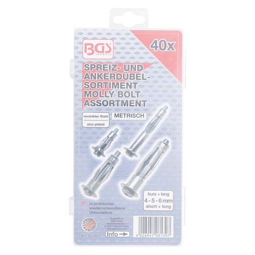 Gipszkarton tipli készlet, 40 darabos