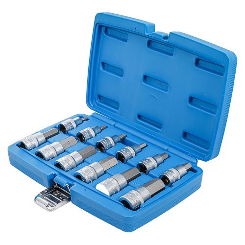 Behajtófej-készlet, 1/2", Belső hatszögletű 5 - 22 mm, 12 darabos