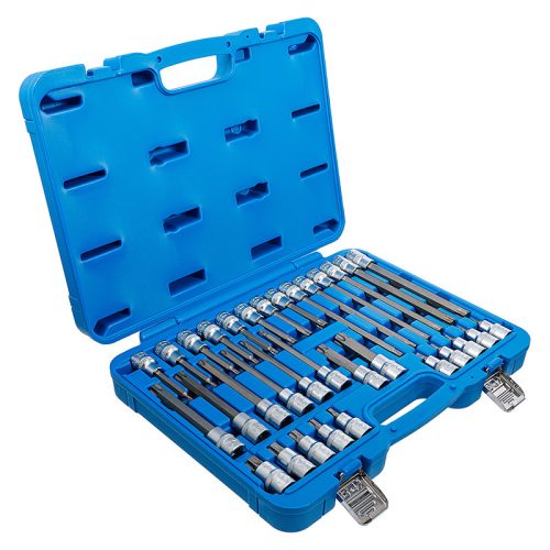 Behajtófej-készlet, 1/2", T-profil (Torx), 32 darabos