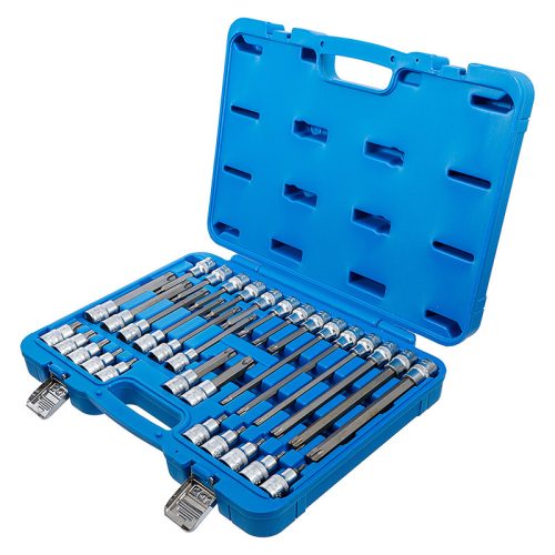Behajtófej-készlet, 1/2", T-profil (Torx), 32 darabos