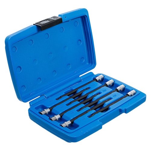 Behajtófej-készlet, 1/4", T-profil (Torx) gömbfejes T10 - T40, 7 darabos