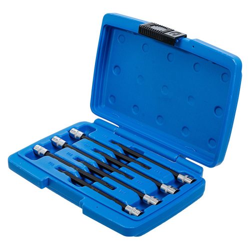Behajtófej-készlet, 1/4", T-profil (Torx) gömbfejes T10 - T40, 7 darabos