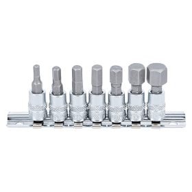   Behajtófej-készlet, 1/4", Belső hatszögletű 4 - 12 mm, 7 darabos