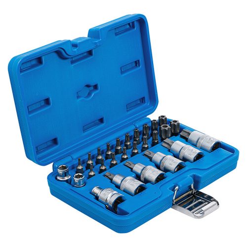 Torx dugókulcskészlet, 1/2", T-profil (Torx), 27 darabos