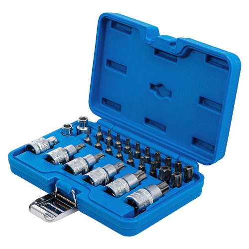 Torx dugókulcskészlet, 1/2", T-profil (Torx), 27 darabos