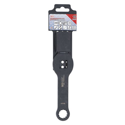 Üthető csillagkulcs, tizenkétszögletű, 2 ütőfelülettel, 19 mm