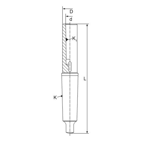 Átalakítóhüvely, hosszabbító, Morse 3 / Morse 3, kiütőlapos, DIN228-B
