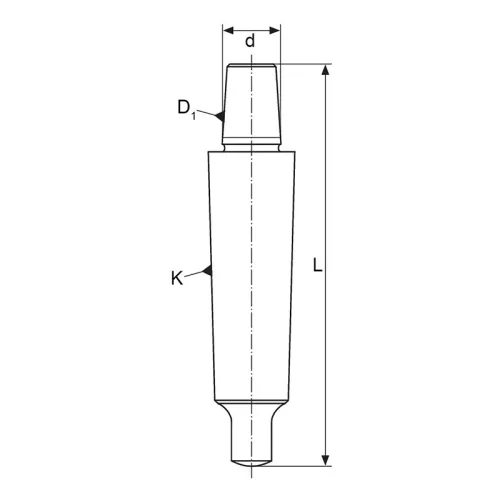 Felfogótüske fúrótokmányhoz, Morse 2 / B16, kiütőlapos, DIN228-B