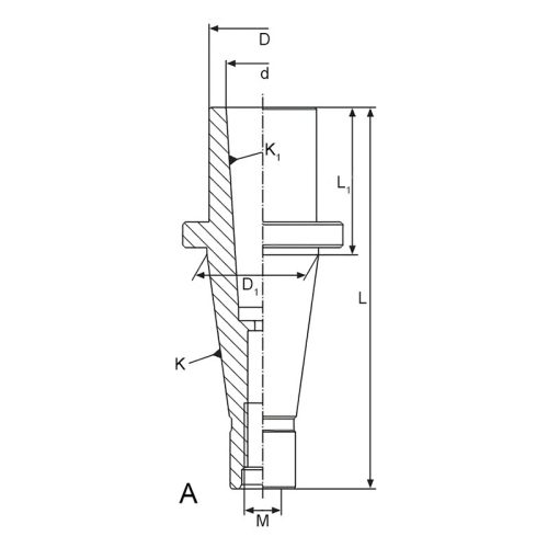 Átalakítóhüvely, ISO40 / Morse 2, behúzómenetes, DIN2080